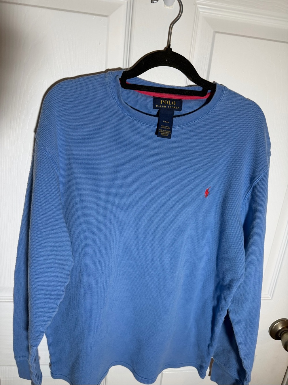 Polo by Ralph Lauren Light Blue Crewneck Sweater with Red Pony